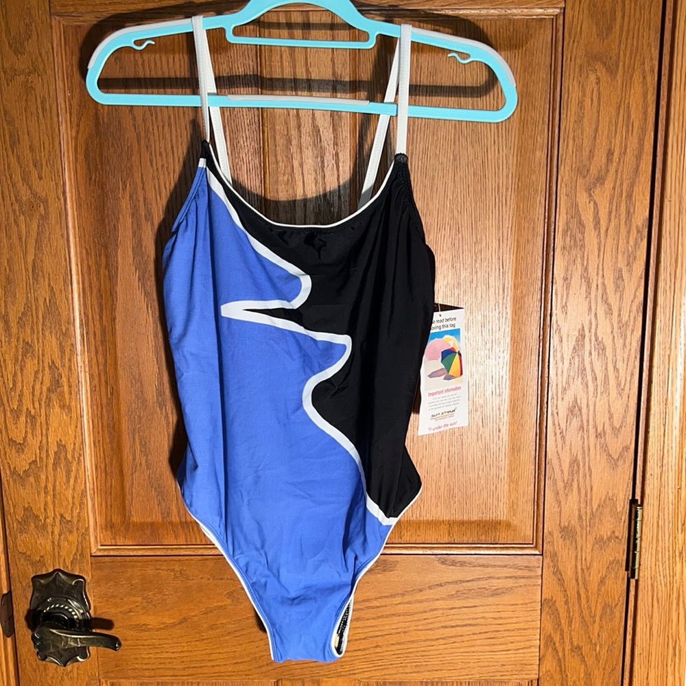 NWT one piece swimsuit Vintage Newport News Sunstreak 1990s Size 14 Swimwear